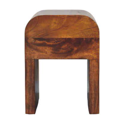 Table de chevet mini aux bords arrondis en manguier massif – Châtaigne – vue 9