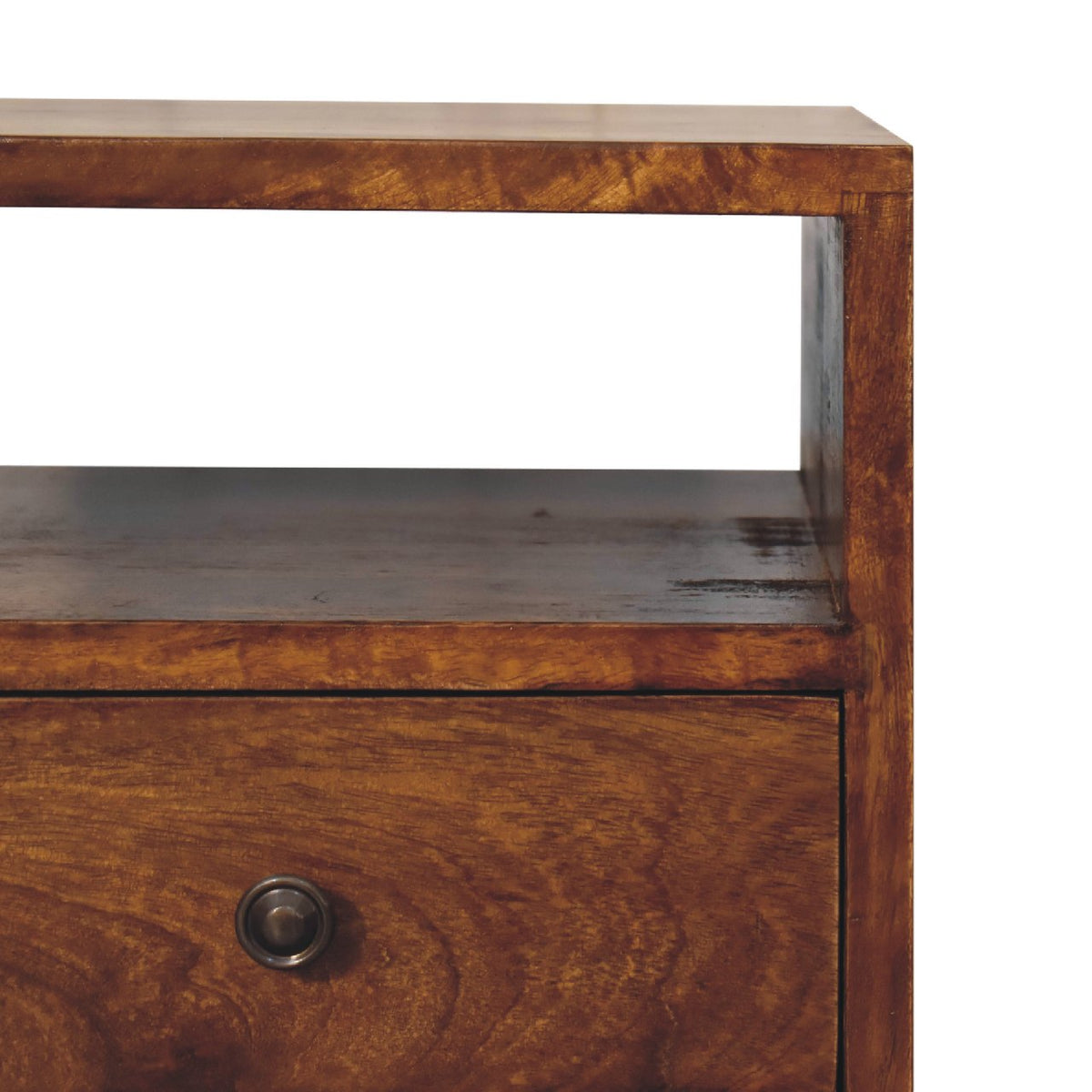 Table de chevet mini esprit Art déco en manguier massif – Châtaigne – vue 5