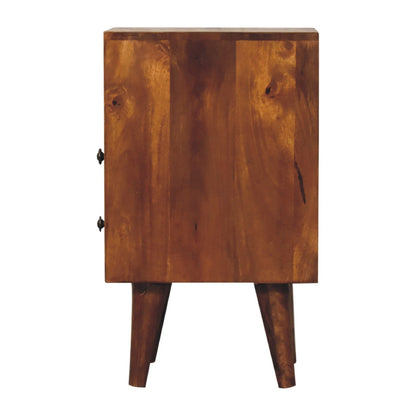 Table de chevet mini esprit Art déco en manguier massif – Châtaigne – vue 9