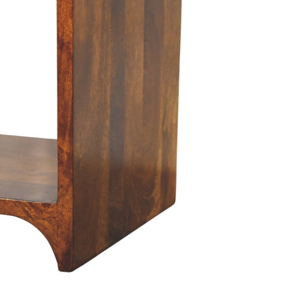 Table de chevet mini festonnée en manguier massif – Châtaigne – vue 7