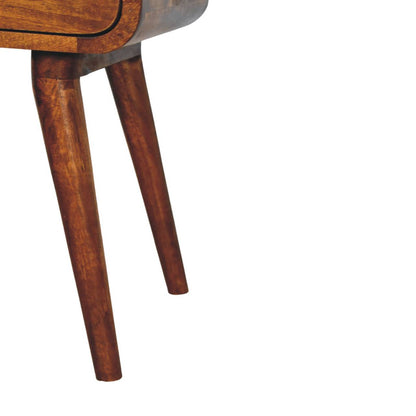 Table de chevet mini pieds fuselés en manguier massif – Châtaigne – vue 8