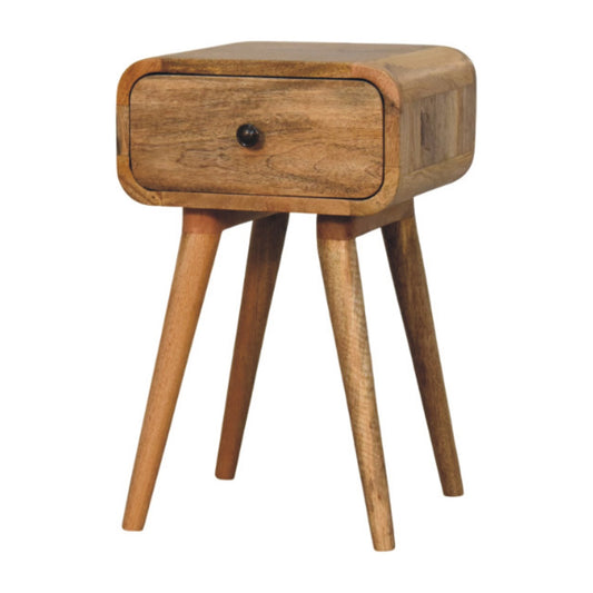 Table de chevet mini pieds fuselés en manguier massif – Naturel – vue 2