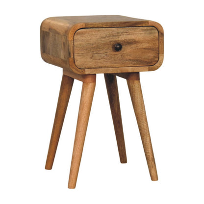 Table de chevet mini pieds fuselés en manguier massif – Naturel – vue 3