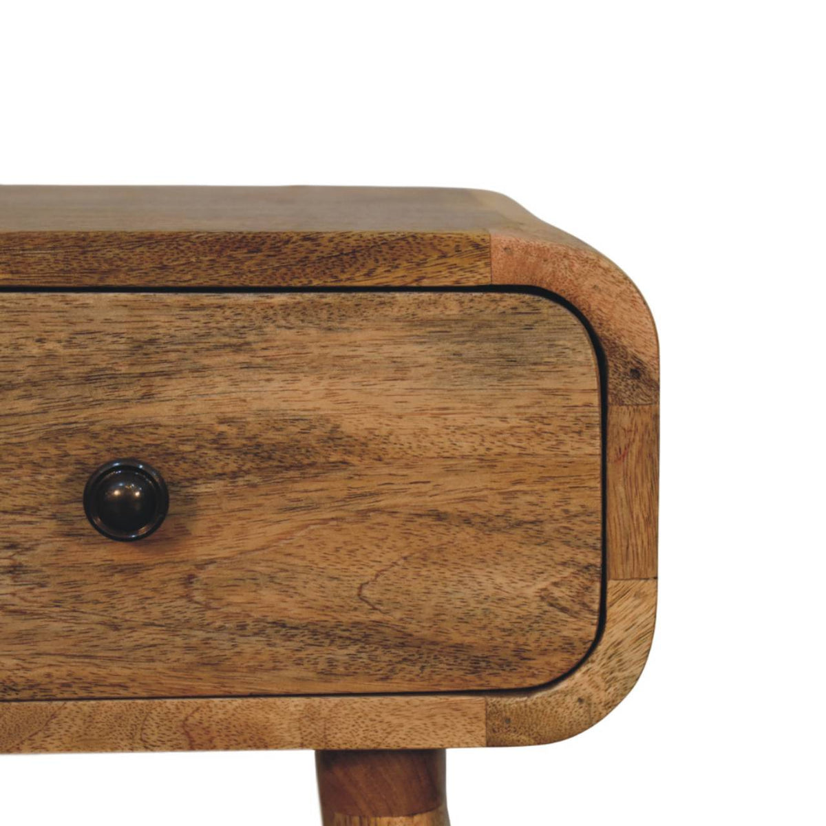 Table de chevet mini pieds fuselés en manguier massif – Naturel – vue 4