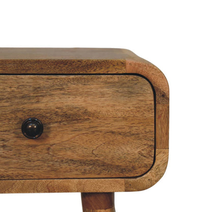Table de chevet mini pieds fuselés en manguier massif – Naturel – vue 4