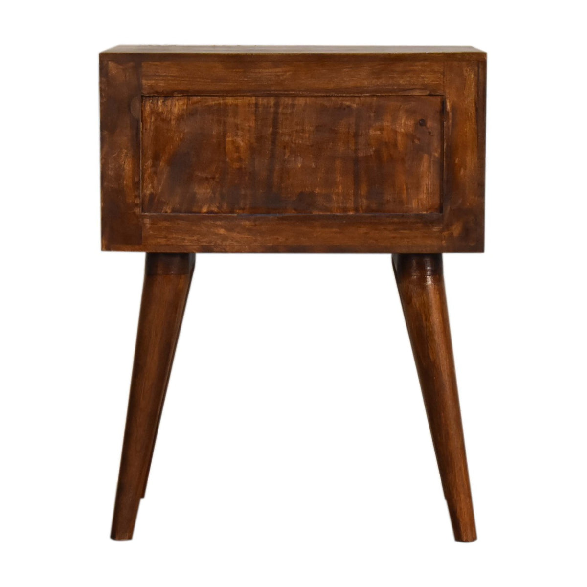 Table de chevet moderne à 2 tiroirs en manguier massif – Châtaigne – vue 10