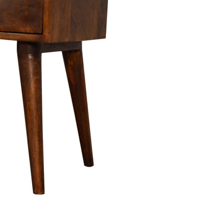 Table de chevet moderne à 2 tiroirs en manguier massif – Châtaigne – vue 8