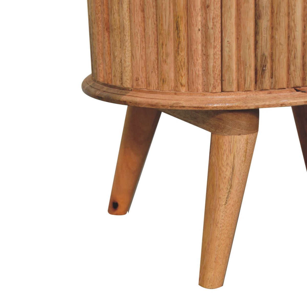 Table de chevet nordique à 2 tiroirs en manguier massif – Naturel – vue 4