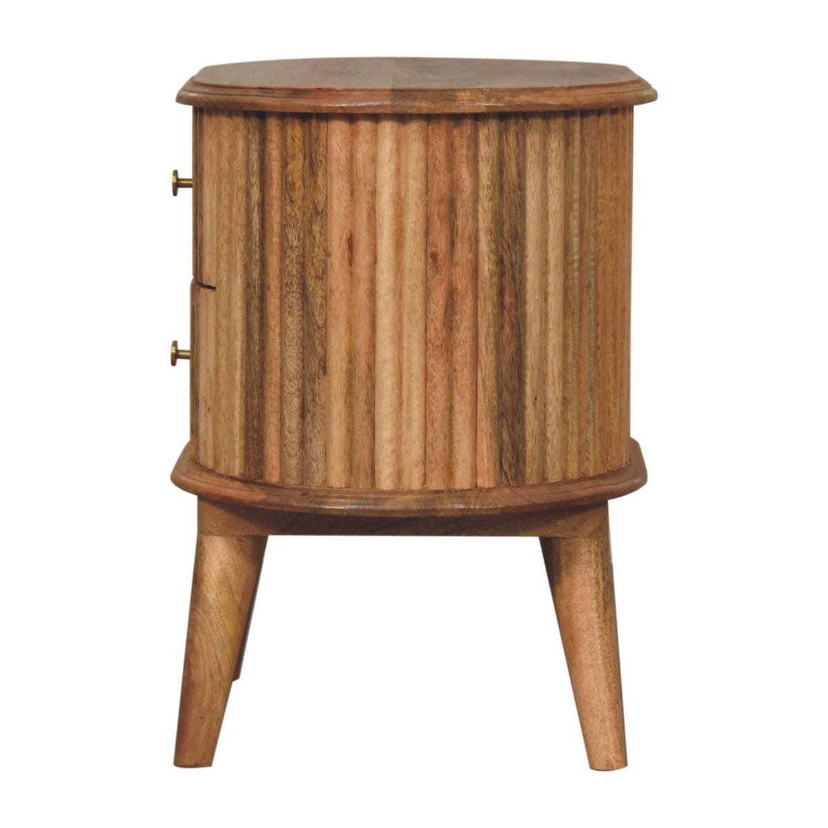 Table de chevet nordique à 2 tiroirs en manguier massif – Naturel – vue 5
