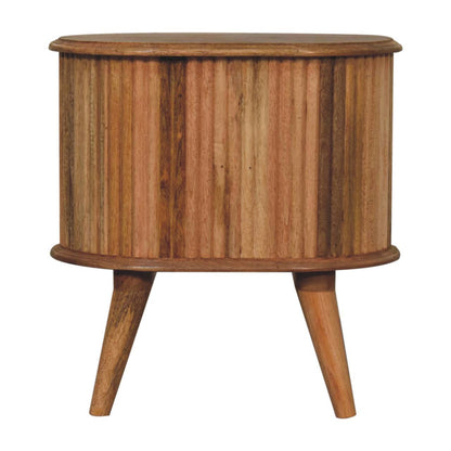 Table de chevet nordique à 2 tiroirs en manguier massif – Naturel – vue 6