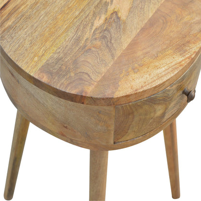 Table de chevet ronde nordique en manguier massif – Naturel – vue 5
