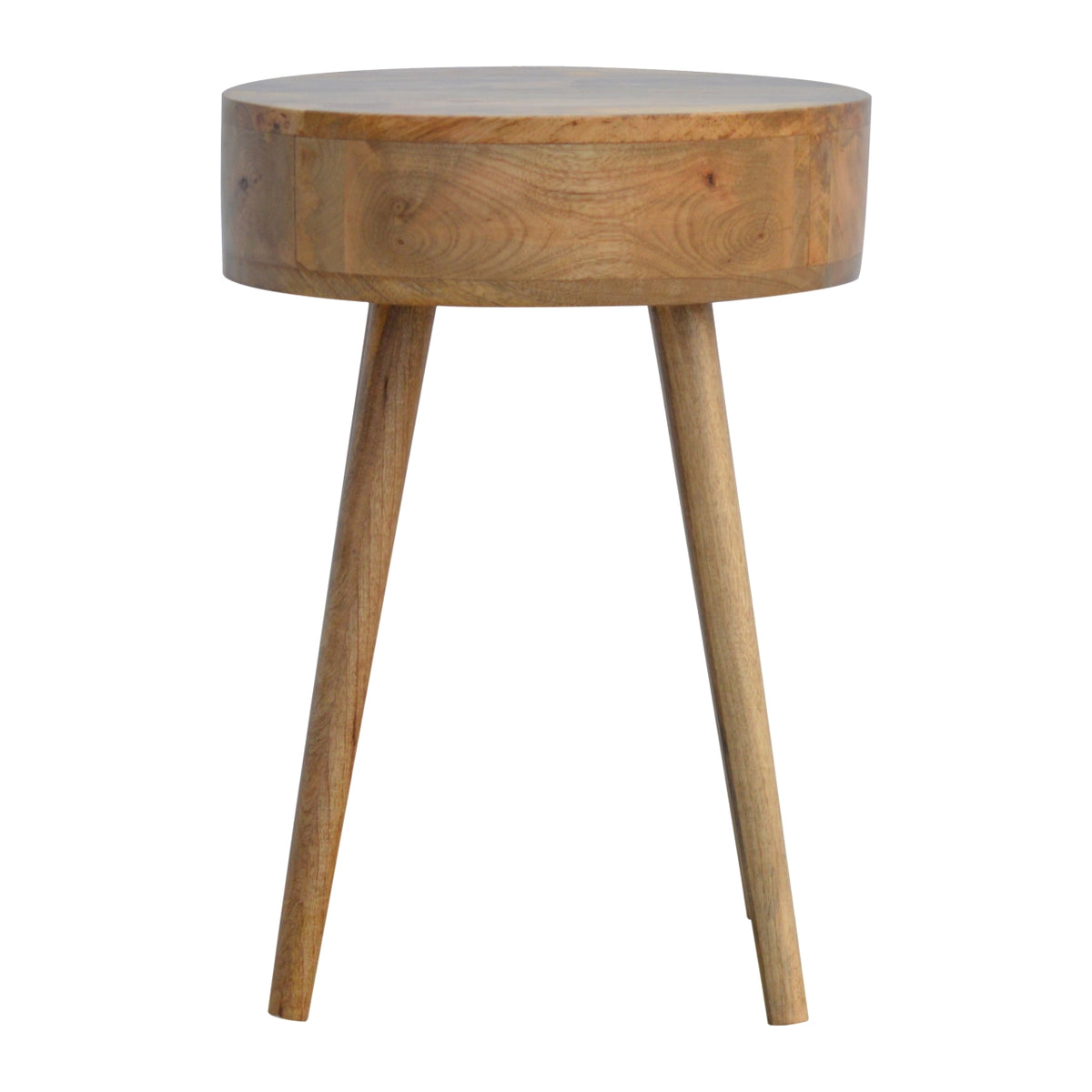 Table de chevet ronde nordique en manguier massif – Naturel – vue 6