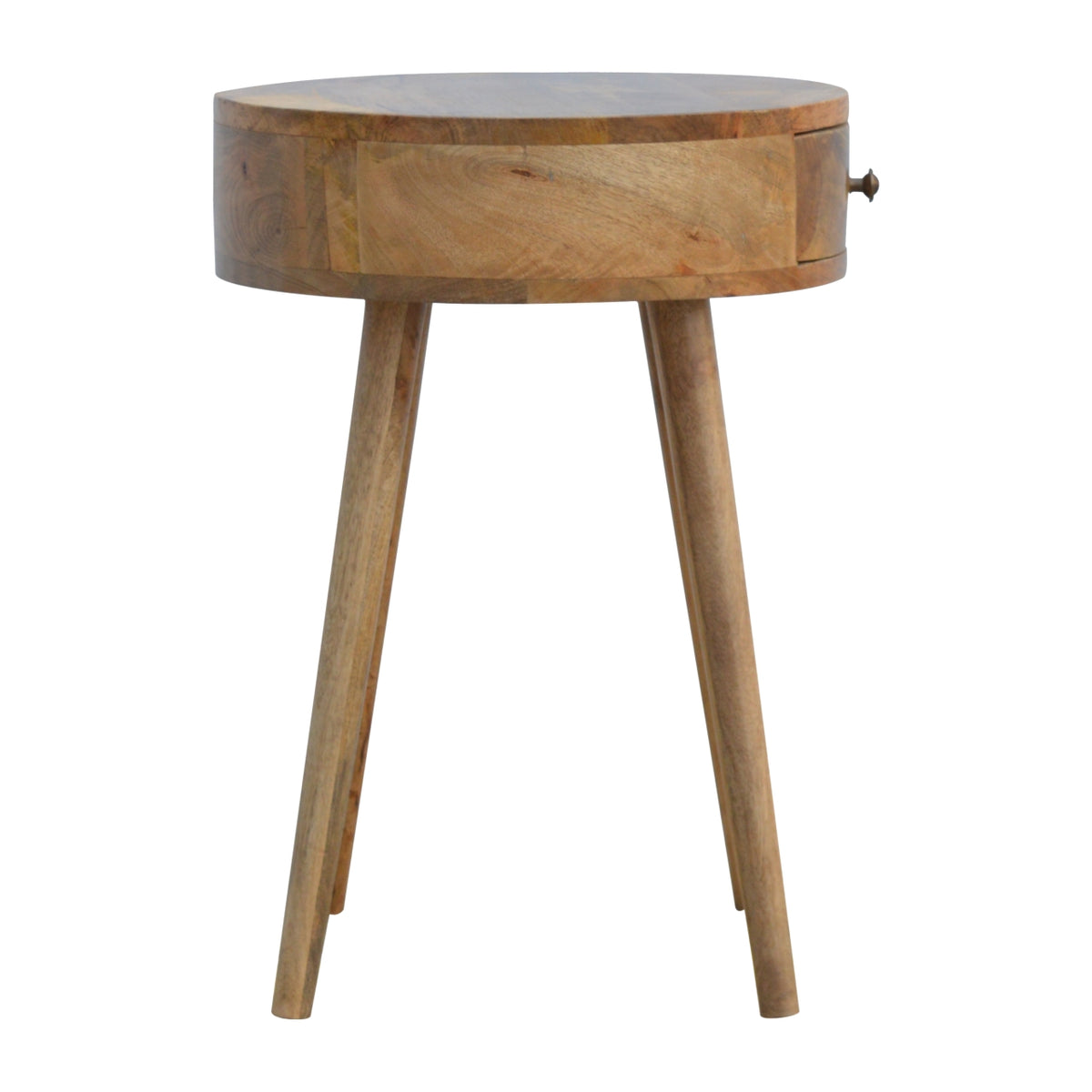 Table de chevet ronde nordique en manguier massif – Naturel – vue 8