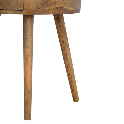 Table de chevet ronde nordique en manguier massif – Naturel – vue 9