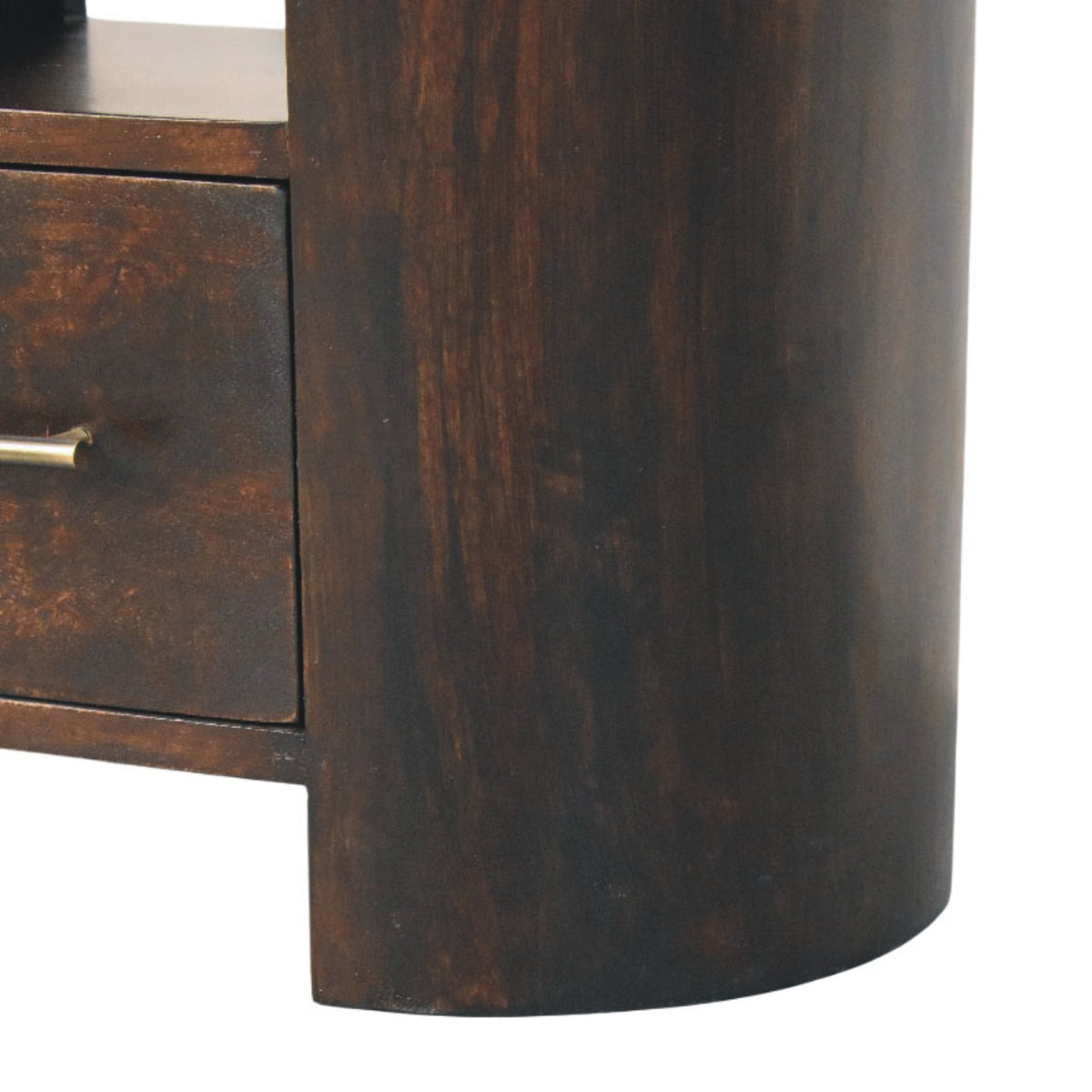 Table de chevet sculpturale à niche haute en manguier massif – Moka – vue 6