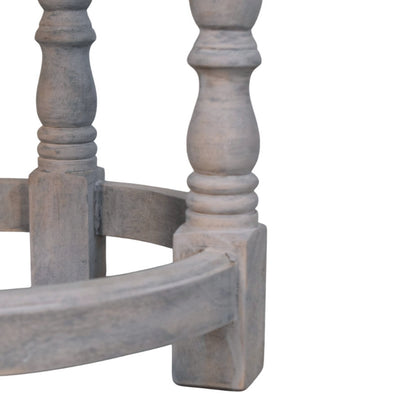 Tabouret à assise cuir cloutée en manguier massif – Délavé vintage – vue 8