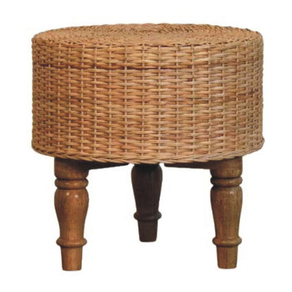 Tabouret rond tressé à pieds tournés – vue 4